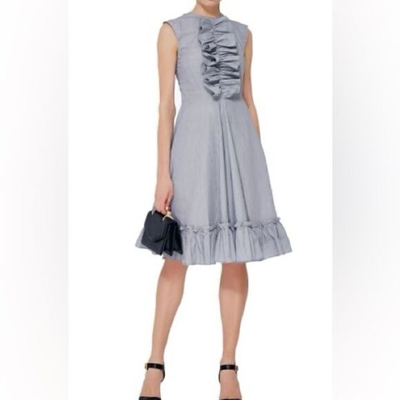 JW Anderson Striped Ruffle Dress - Picture 1 of 9